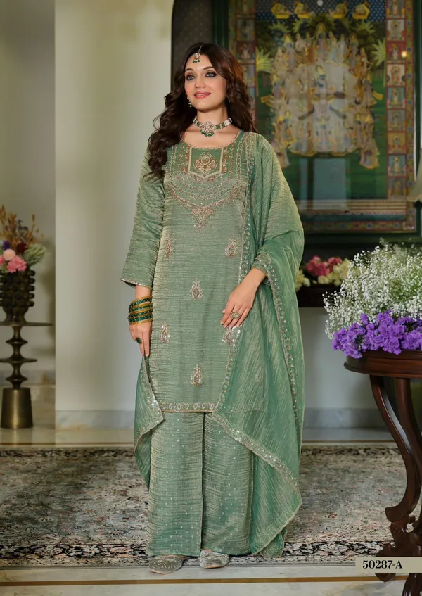 Sage_Green_Crush_Tissue_Silk_Embroidered_Straight_Suit_Set_For_Women
