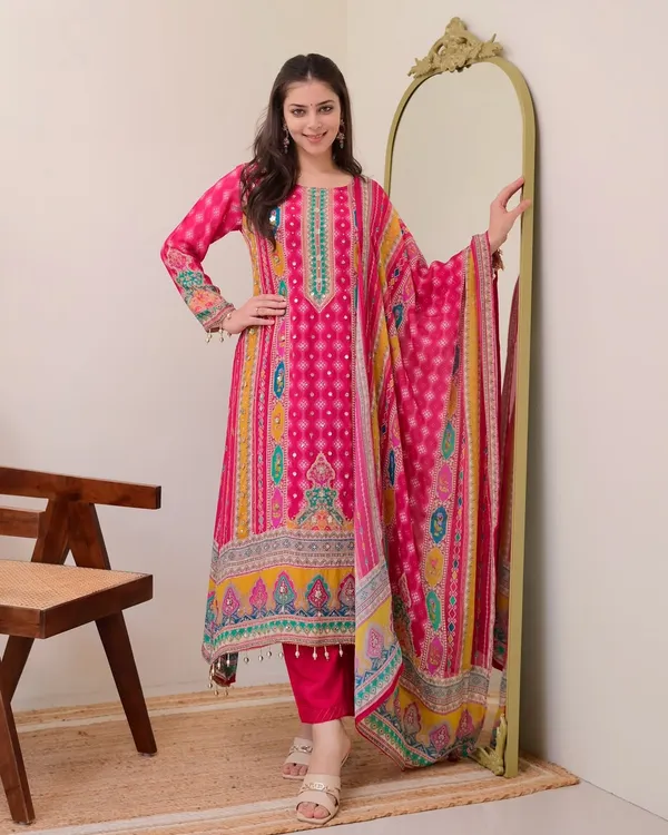 Rani_Pink_Chinon_Anarkali_Cut_3-Piece_Suit_Set_For_Women