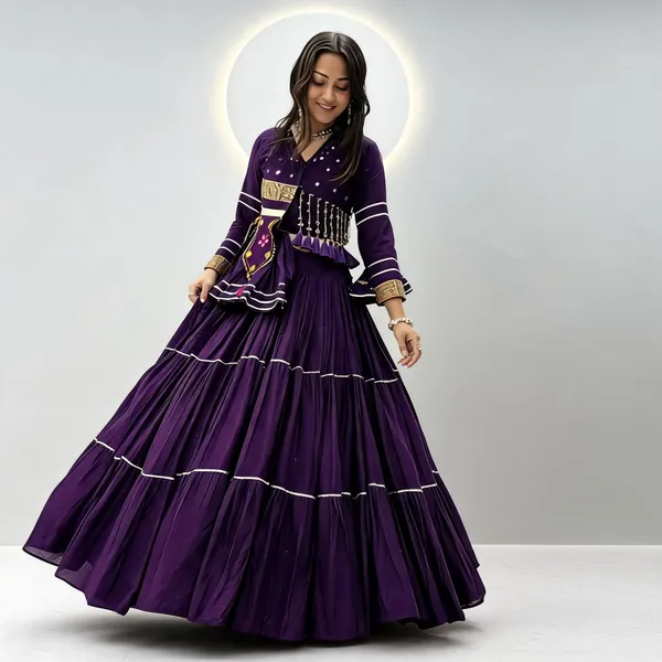 Deep_Purple_Cotton_Anarkali_Flared_Lehenga_Choli_Set_For_Women