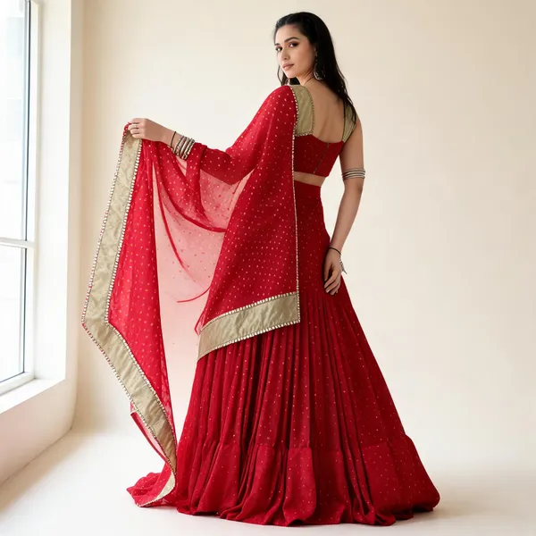 Red_Satin_Chiffon_Embellished_Lehenga_Choli_Set_For_Women