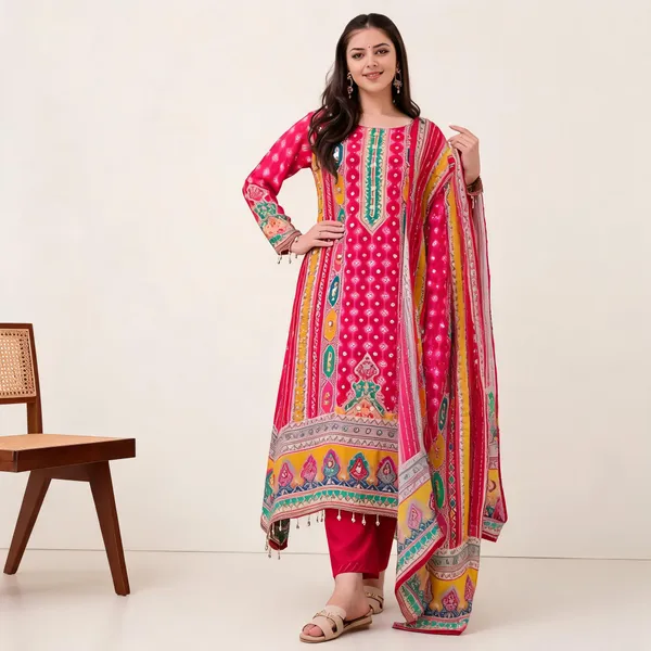 Rani_Pink_Chinon_Anarkali_Cut_3-Piece_Suit_Set_For_Women