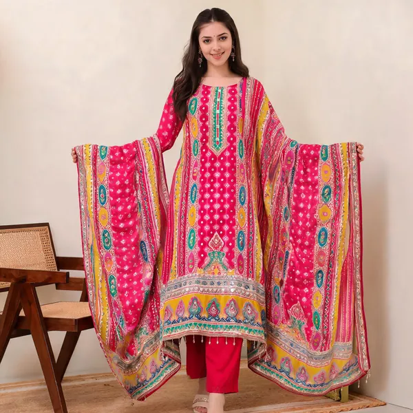 Rani_Pink_Chinon_Anarkali_Cut_3-Piece_Suit_Set_For_Women