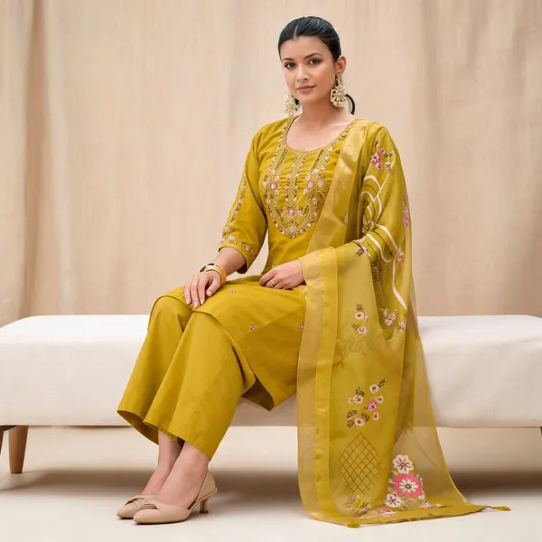 Mustard_Yellow_Viscose_Straight_Embroidered_Kurta_Suit_Set_For_Women
