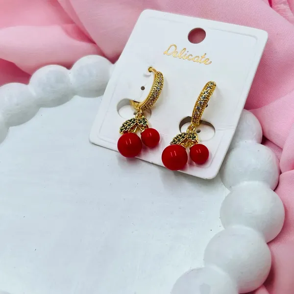 Gold_Tone_Cherry_Drop_Earrings_for_Women