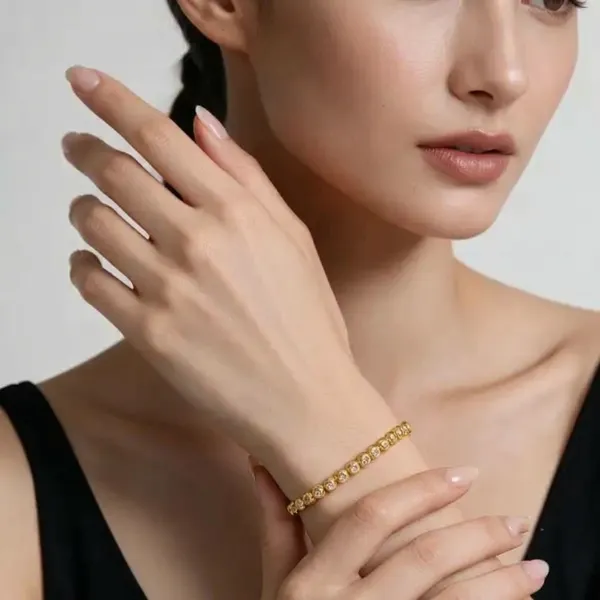 18k_gold_PVD_plated_Beaded_Bangle_For_Women