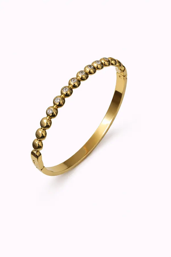 18k_gold_PVD_plated_Beaded_Bangle_For_Women