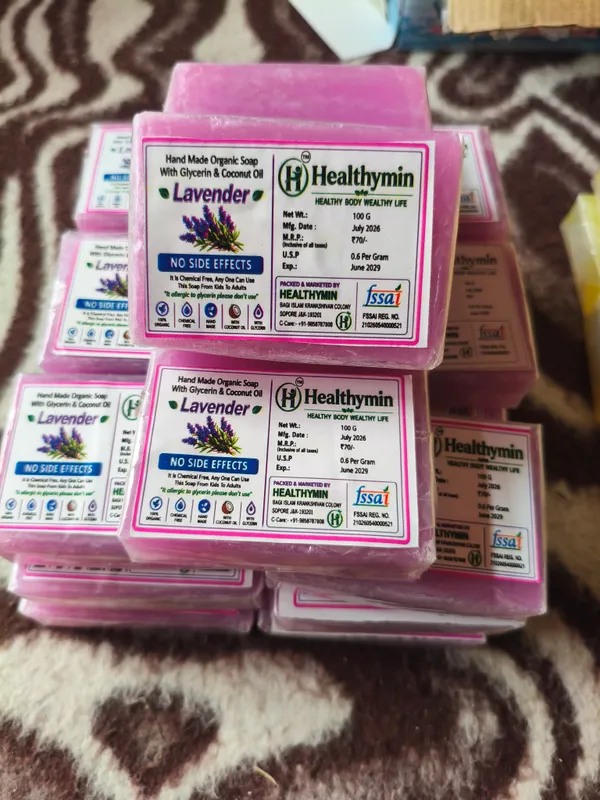HealthYmin_Lavender_Handmade_Organic_Soap_With_Glycerin