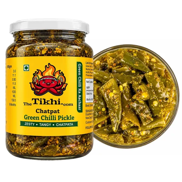 The_Tikhi_Hari_Mirch_Achar_Spicy_Tangy_Green_Chilli_Pickle_500G