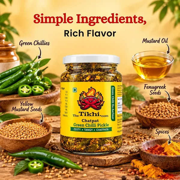 The_Tikhi_Hari_Mirch_Achar_Spicy_Tangy_Green_Chilli_Pickle_500G