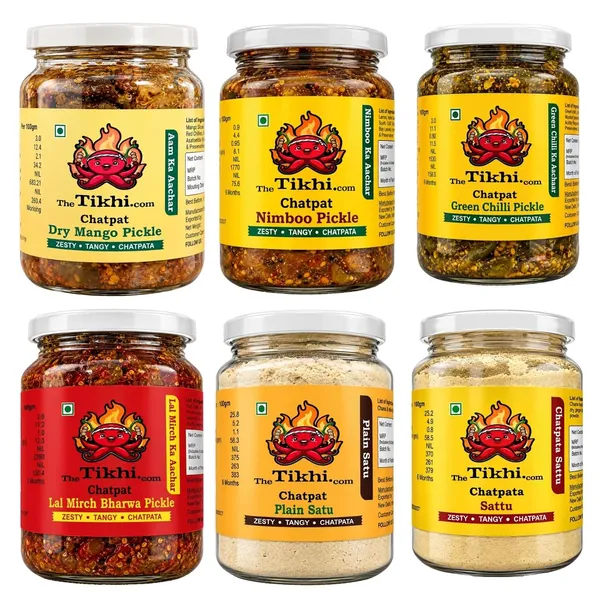 The_Tikhi_Homemade_Indian_Pickle_Chutney_Combo_6_Varieties_No_Preservatives