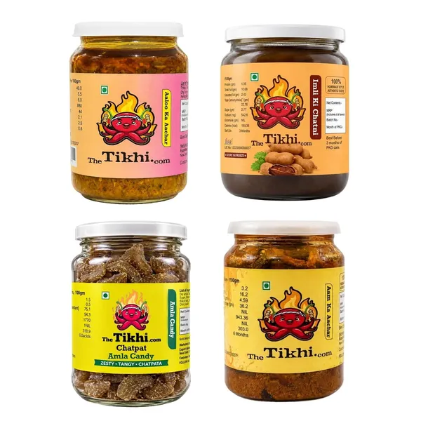 The_Tikhi_Sweet_Tangy_Combo_Aloo_Pickle_Imli_Chutney_Amla_Dry_Mango_4_Varieties