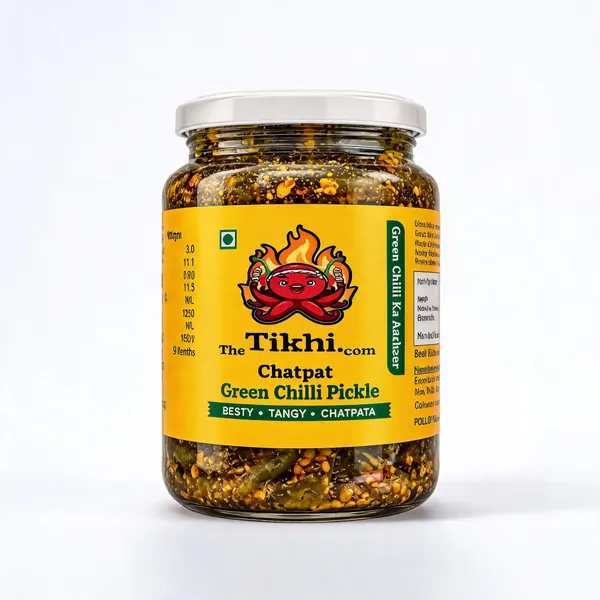 The_Tikhi_Hari_Mirch_Achar_Spicy_Tangy_Green_Chilli_Pickle_500G