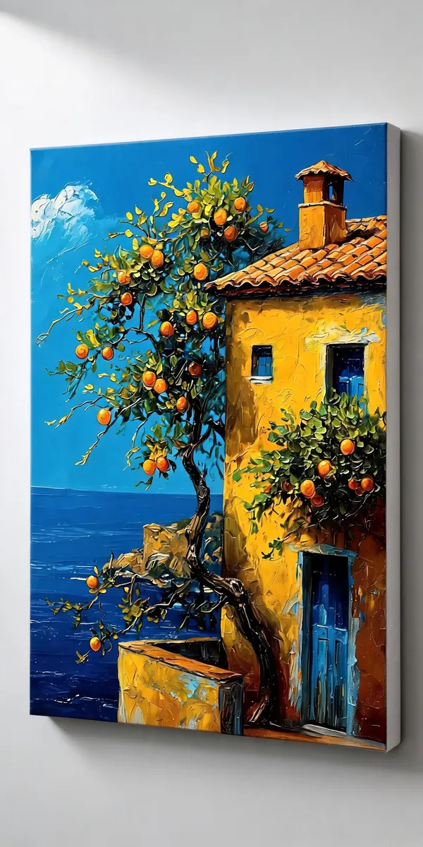 Coastal_Orange_Tree_House_Scenic_Wall_Art__Canvas_Roll