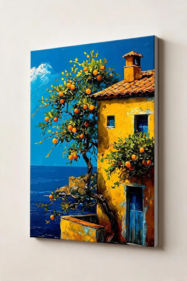 Coastal_Orange_Tree_House_Scenic_Wall_Art__Canvas_Roll