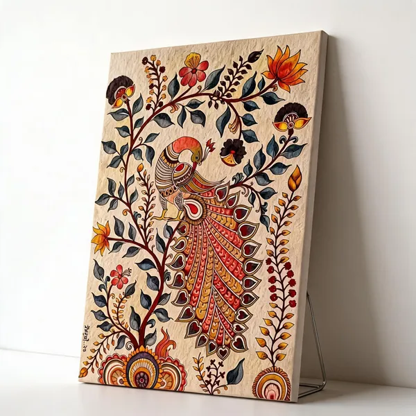 Textured_Fabric_Traditional_Peacock_Wall_Art__Canvas_Roll