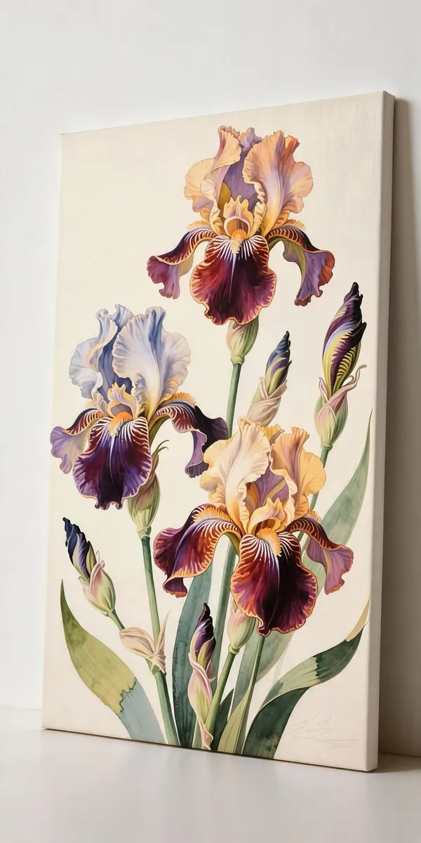 Botanical_Iris_Floral_Wall_Art__Canvas_Roll