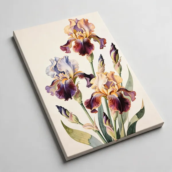 Botanical_Iris_Floral_Wall_Art__Canvas_Roll