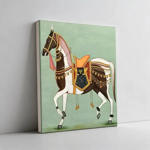 Traditional_Decorated_Horse_Artwork_Wall_Painting__Canvas_Roll
