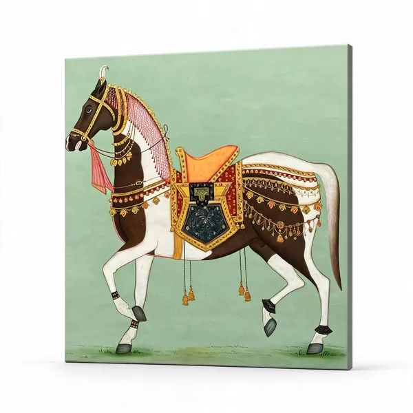 Traditional_Decorated_Horse_Artwork_Wall_Painting__Canvas_Roll