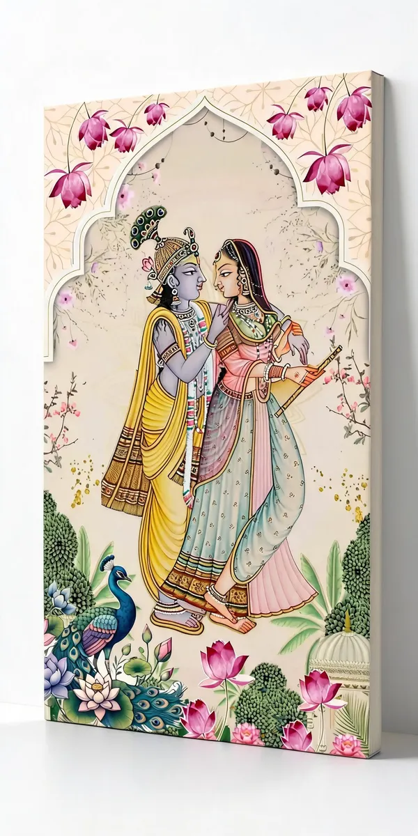 Traditional_Radha_Krishna_Floral_Wall_Art__Canvas_Roll