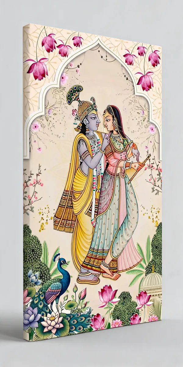 Traditional_Radha_Krishna_Floral_Wall_Art__Canvas_Roll