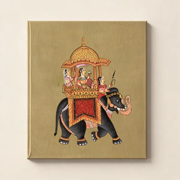 Traditional_Elephant_Miniature_Painting_Wall_Art__Canvas_Roll