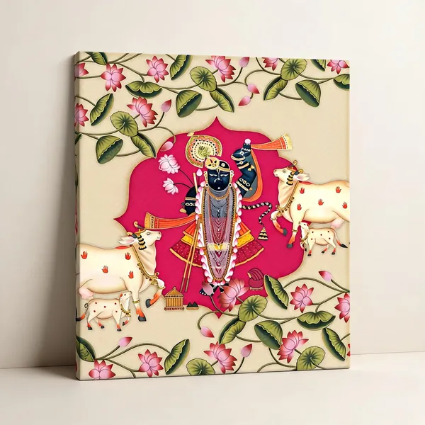 Devotional_Krishna_Floral_Print_Bedsheet__Canvas_Roll
