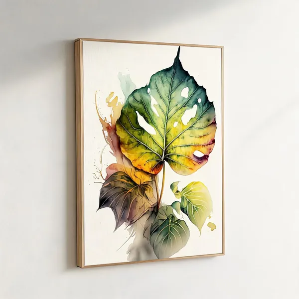 Botanical_Leaf_Wall_Art_400_Gsm_Gallery_Wrapped_Canvas_On_Premium_1_5x1_5_Inch_Pine_Wood_Frame_Roll