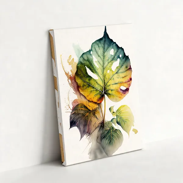 Botanical_Leaf_Wall_Art_400_Gsm_Gallery_Wrapped_Canvas_On_Premium_1_5x1_5_Inch_Pine_Wood_Frame_Roll