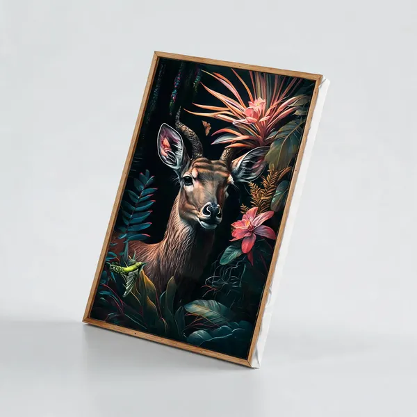 Artistic_Deer_Wall_Art_400_Gsm_Gallery_Wrapped_Canvas_On_Premium_1_5x1_5_Inch_Pine_Wood_Frame_Gallery_Wrapped_Ready_To_Hang