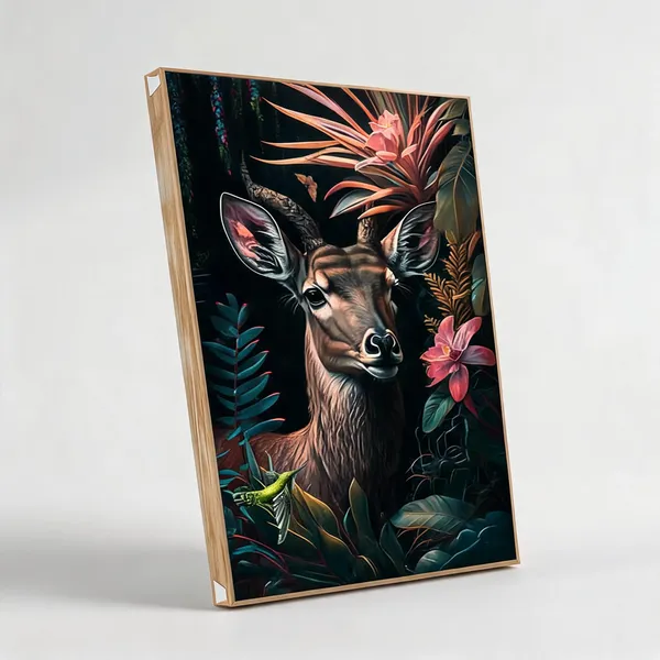 Artistic_Deer_Wall_Art_400_Gsm_Gallery_Wrapped_Canvas_On_Premium_1_5x1_5_Inch_Pine_Wood_Frame_Gallery_Wrapped_Ready_To_Hang
