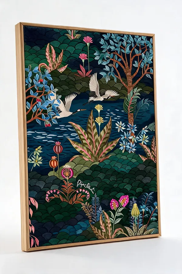 Artistic_Botanical_Pattern_With_Bird_Painting_400_Gsm_Gallery_Wrapped_Canvas_On_Premium_1_5x1_5_Inch_Pine_Wood_Frame_Gallery_Wrapped_Ready_To_Hang