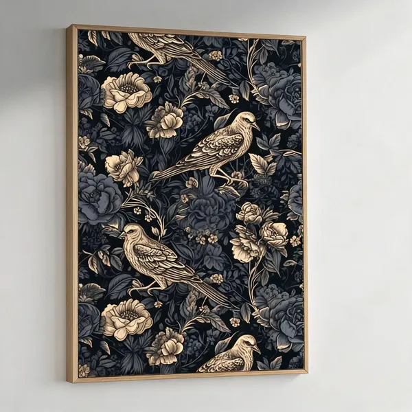 Beautiful_Botanical_Pattern_With_Bird_Painting_400_Gsm_Gallery_Wrapped_Canvas_On_Premium_1_5x1_5_Inch_Pine_Wood_Frame_Gallery_Wrapped_Ready_To_Hang
