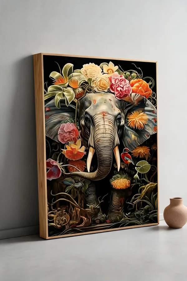Artistic_Elephant_Painting_400_Gsm_Gallery_Wrapped_Canvas_On_Premium_1_5x1_5_Inch_Pine_Wood_Frame_Gallery_Wrapped_Ready_To_Hang