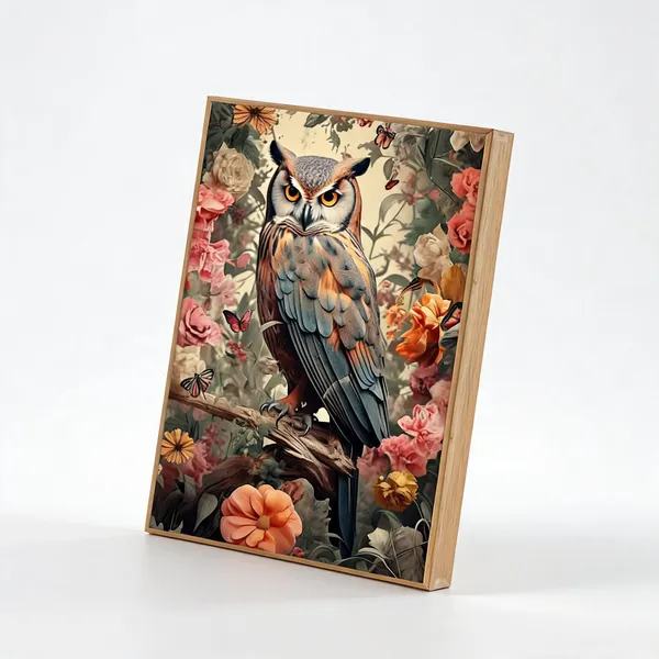 Artful_Owl_With_Floral_Pattern_400_Gsm_Gallery_Wrapped_Canvas_On_Premium_1_5x1_5_Inch_Pine_Wood_Frame_Gallery_Wrapped_Ready_To_Hang