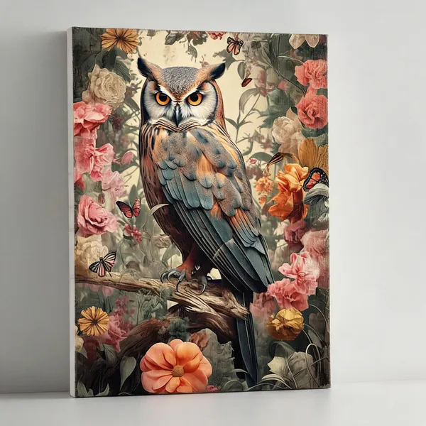 Artful_Owl_With_Floral_Pattern_400_Gsm_Gallery_Wrapped_Canvas_On_Premium_1_5x1_5_Inch_Pine_Wood_Frame_Gallery_Wrapped_Ready_To_Hang
