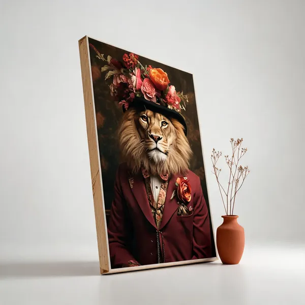 Artful_Lion_In_Suit_400_Gsm_Gallery_Wrapped_Canvas_On_Premium_1_5x1_5_Inch_Pine_Wood_Frame_Gallery_Wrapped_Ready_To_Hang