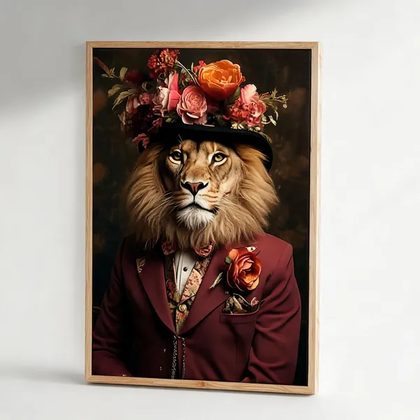 Artful_Lion_In_Suit_400_Gsm_Gallery_Wrapped_Canvas_On_Premium_1_5x1_5_Inch_Pine_Wood_Frame_Gallery_Wrapped_Ready_To_Hang