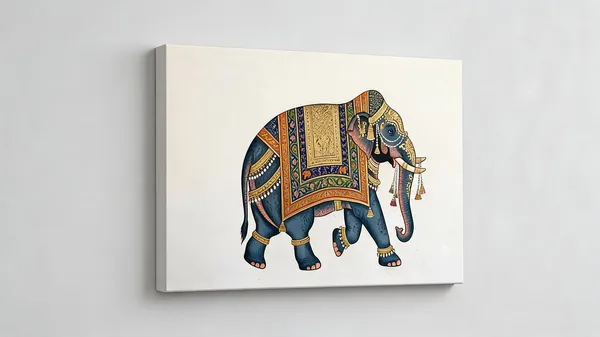 Canvas_Wall_Art_Rajsthani_Elephant_400_Gsm_Gallery_Wrapped_Canvas_Roll