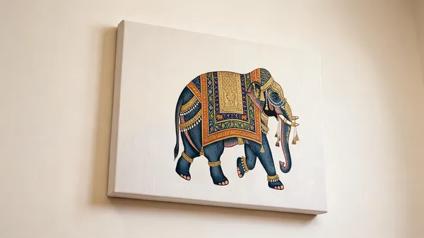 Canvas_Wall_Art_Rajsthani_Elephant_400_Gsm_Gallery_Wrapped_Canvas_Roll