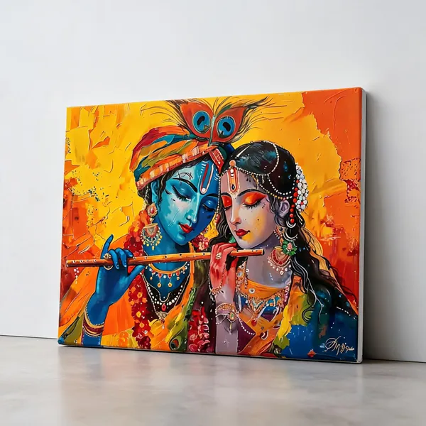 Canvas_Wall_Art_Radha_Krishna_Painting_400_Gsm_Gallery_Wrapped_Canvas_Roll