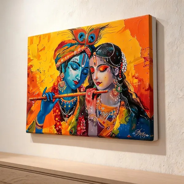 Canvas_Wall_Art_Radha_Krishna_Painting_400_Gsm_Gallery_Wrapped_Canvas_Roll