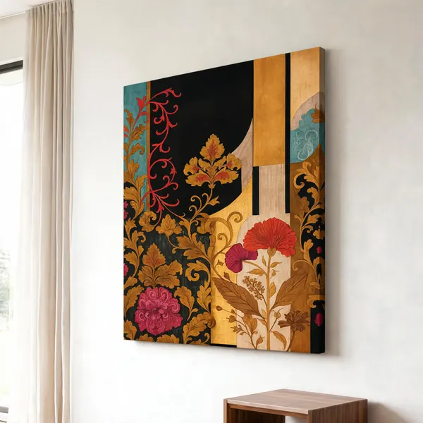 Canvas_Wall_Art_Floral_Motifs_Painting_400_Gsm_Gallery_Wrapped_Canvas_Roll