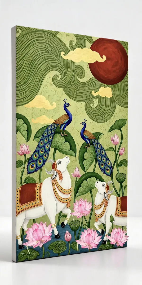 Traditional_Peacock_Cow_Floral_Wall_Art__Canvas_Roll