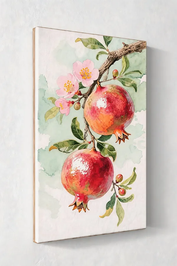 Watercolor_Pomegranate_Botanical_Wall_Art_Print__Canvas_Roll