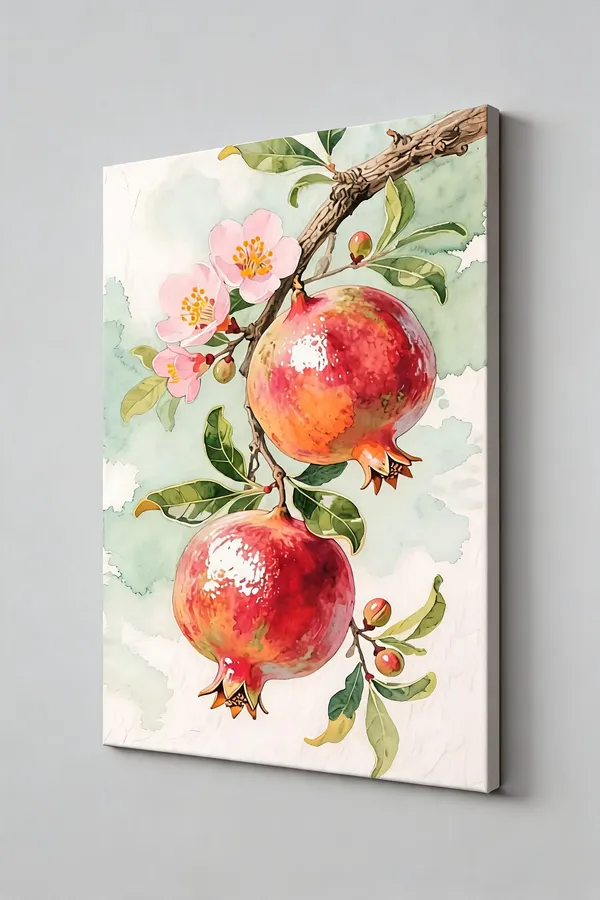 Watercolor_Pomegranate_Botanical_Wall_Art_Print__Canvas_Roll