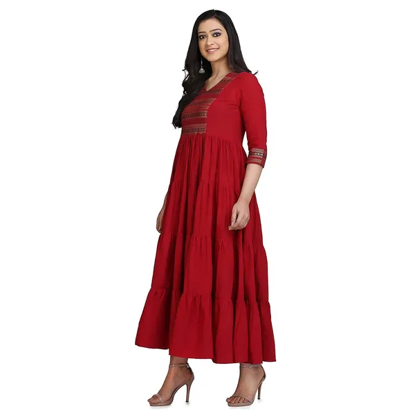 Maroon_Mangalgiri_Cotton_Tiered_Anarkali_Maxi_Dress_For_Women