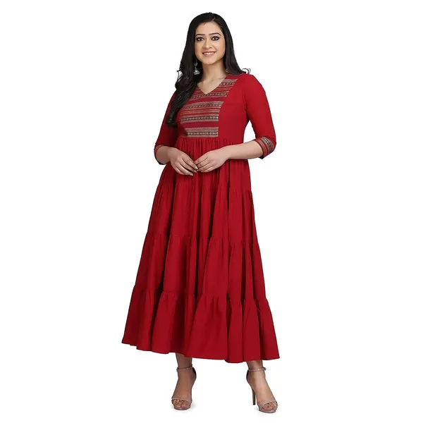 Maroon_Mangalgiri_Cotton_Tiered_Anarkali_Maxi_Dress_For_Women