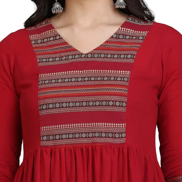 Maroon_Mangalgiri_Cotton_Tiered_Anarkali_Maxi_Dress_For_Women