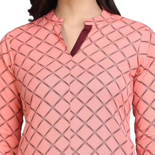 Diamond_Peach_Cotton_Flex_Straight_Printed_Kurta_For_Women